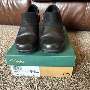 Clarks Black Heeled Boots